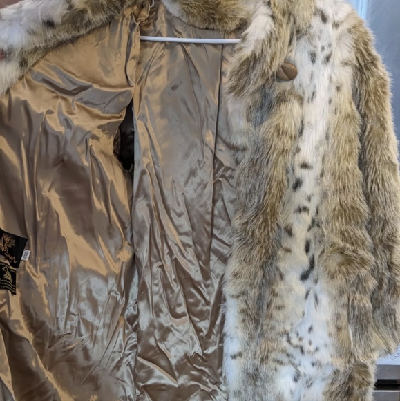 HILLMOOR NEW YORK Sz Large/XL WOMENS FAUX FUR Coat Vintage Jacket Formal Wedding - Picture 3 of 10
